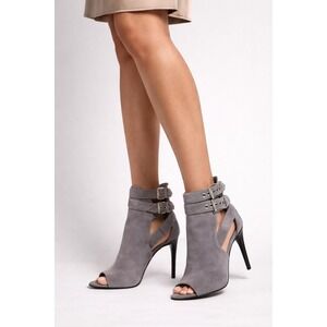 NEW Burberry Open Toe Strappy Gray Heeled Booties US 7.5 / EU 37.5   $995